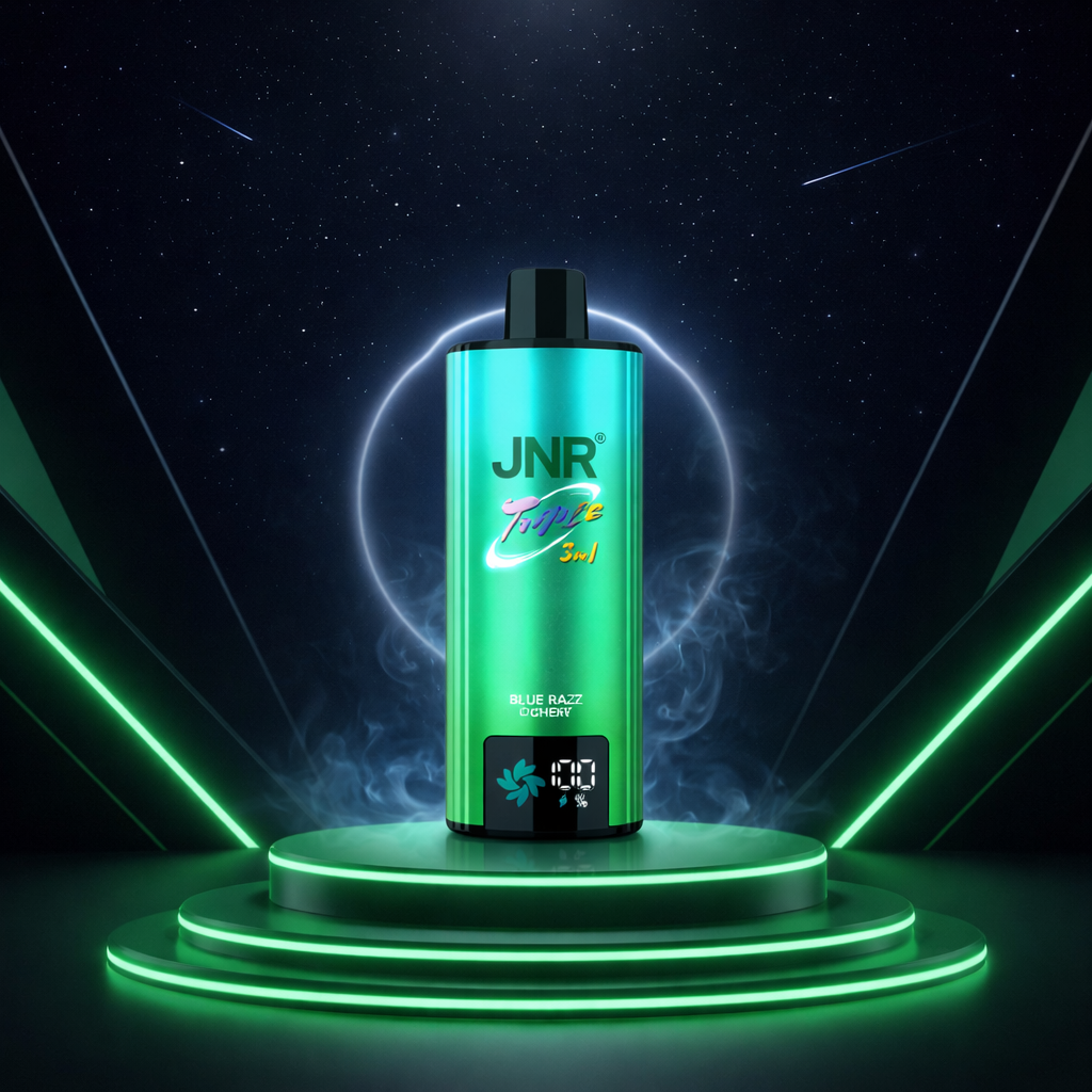 JNR Triple 3 en 1 110K Blue Razz Cherry Ice puff muchas caladas vaper con nicotina